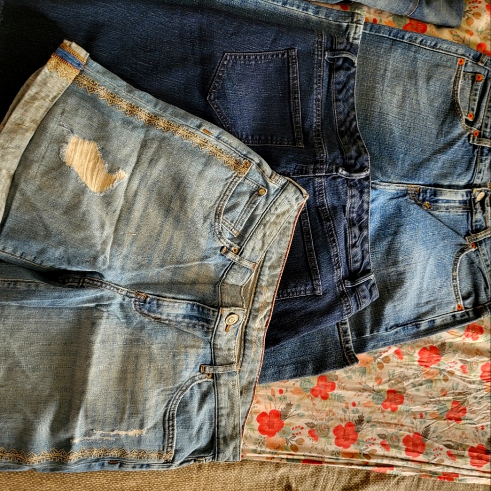 Lot Of Womens Size 10~Eddie Bauer Boyfriend Shorts~Levis Jeans~Nine West Bermuda